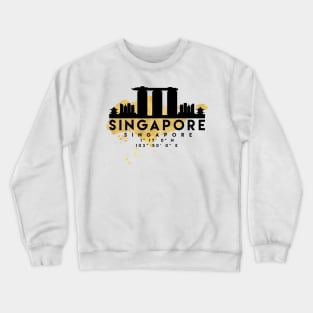 Singapore Singapore Skyline Map Art Crewneck Sweatshirt